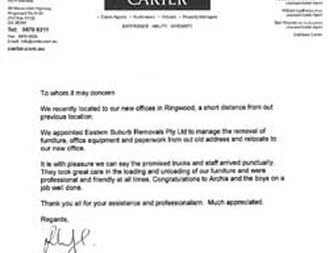 Testimonial from Carter Real Estate